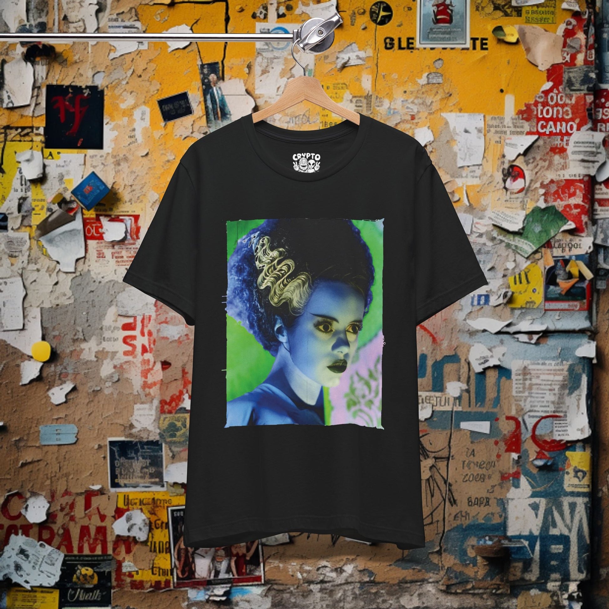 T-Shirt - Bride of Frankenstein Pop - Art Tee | Unisex T-shirt | Horror, Gothic | Retro, Colorful from Crypto Zoo Tees