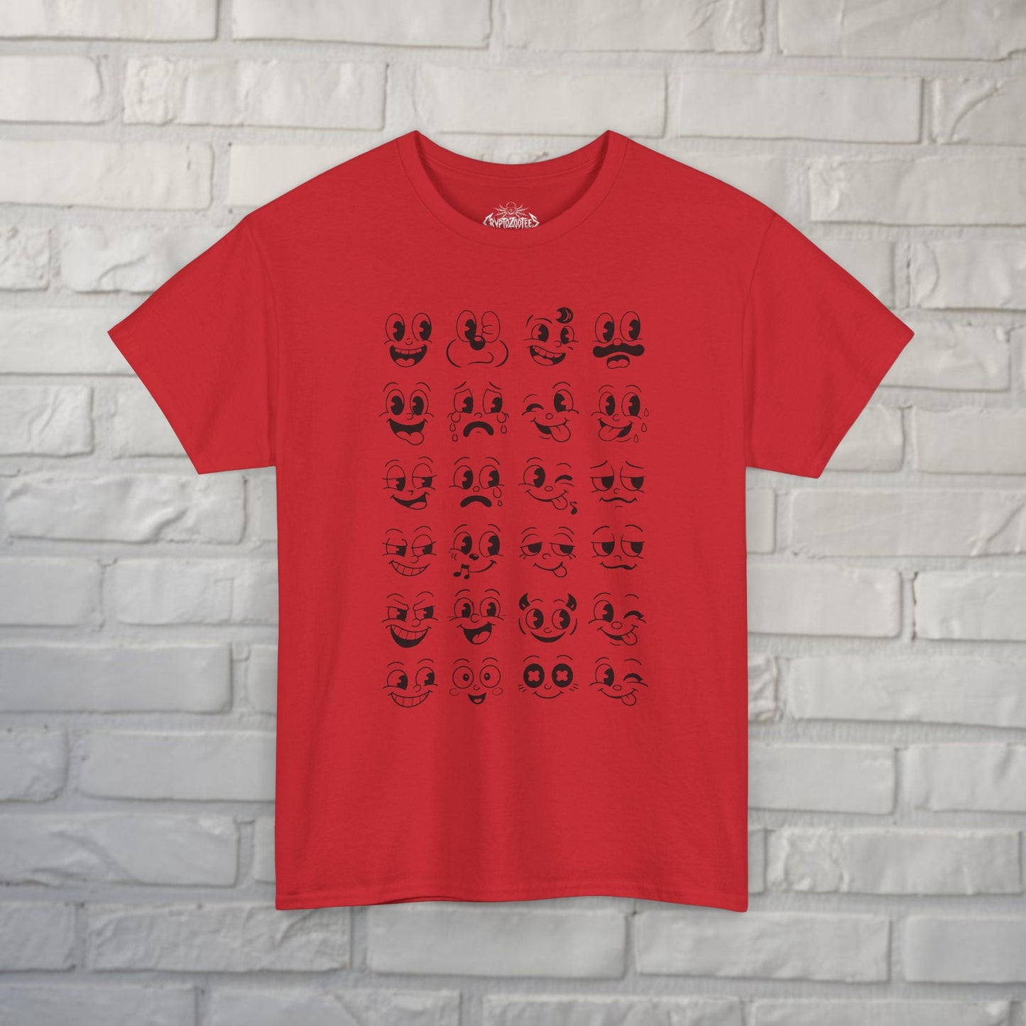 T-Shirt - Cartoon Faces Shirt | Unisex Heavy Cotton | Funny, Retro & Vintage from SHIRT MONSTERS (Formally Crypto Zoo Tees)