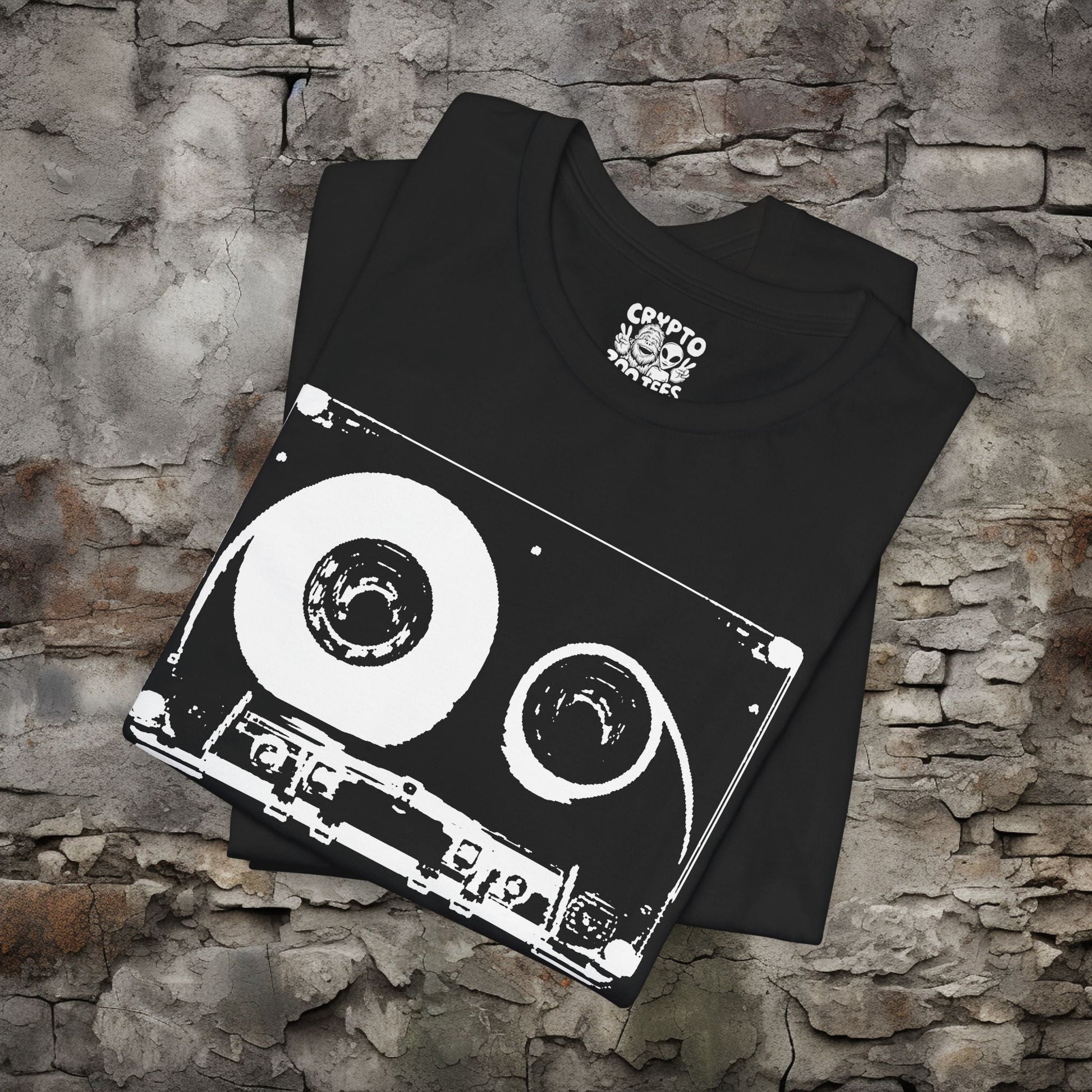 T-Shirt - Cassette Tape Retro Music Tee | Unisex T-shirt | Music, Retro | Vintage, 80s Aesthetic from Crypto Zoo Tees