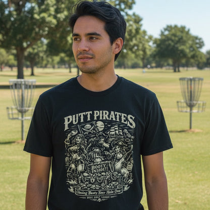 T-Shirt - Chasing Booty - Putt Pirates Disc Golf Shirt - Gildan from Crypto Zoo Tees