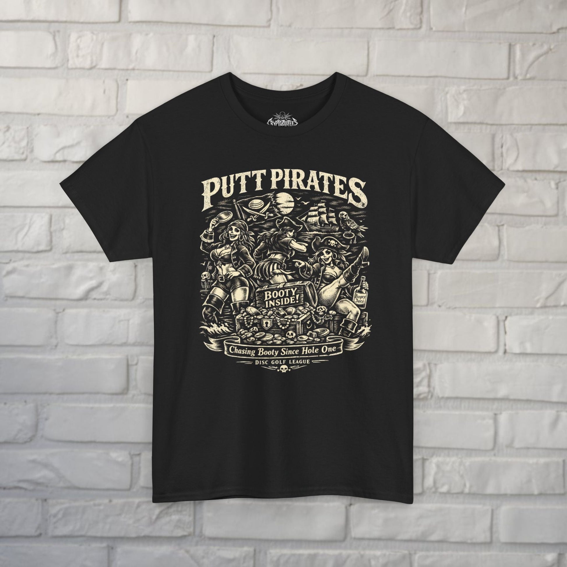 T-Shirt - Chasing Booty - Putt Pirates Disc Golf Shirt - Gildan from Crypto Zoo Tees