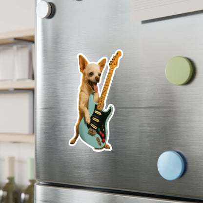 Paper products - Chihuahua on Electric Guitar | Sticker/Vinyl Decal | Animals, Music | Punk from Crypto Zoo Tees