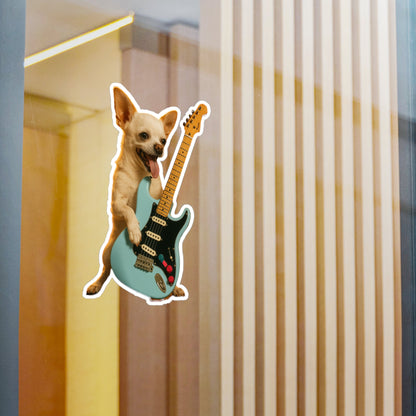 Paper products - Chihuahua on Electric Guitar | Sticker/Vinyl Decal | Animals, Music | Punk from Crypto Zoo Tees