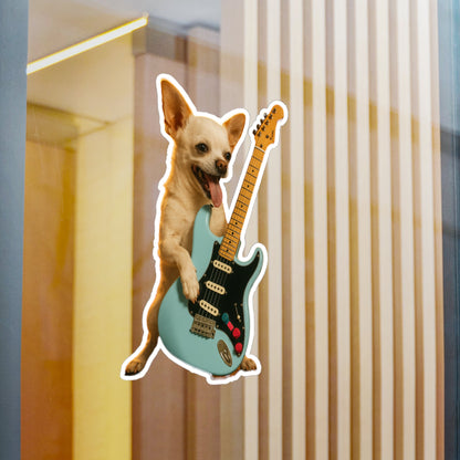 Paper products - Chihuahua on Electric Guitar | Sticker/Vinyl Decal | Animals, Music | Punk from Crypto Zoo Tees
