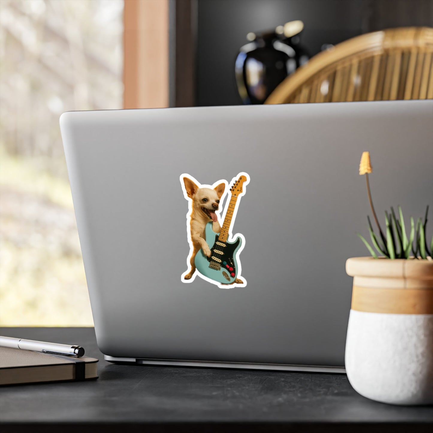 Paper products - Chihuahua on Electric Guitar | Sticker/Vinyl Decal | Animals, Music | Punk from Crypto Zoo Tees