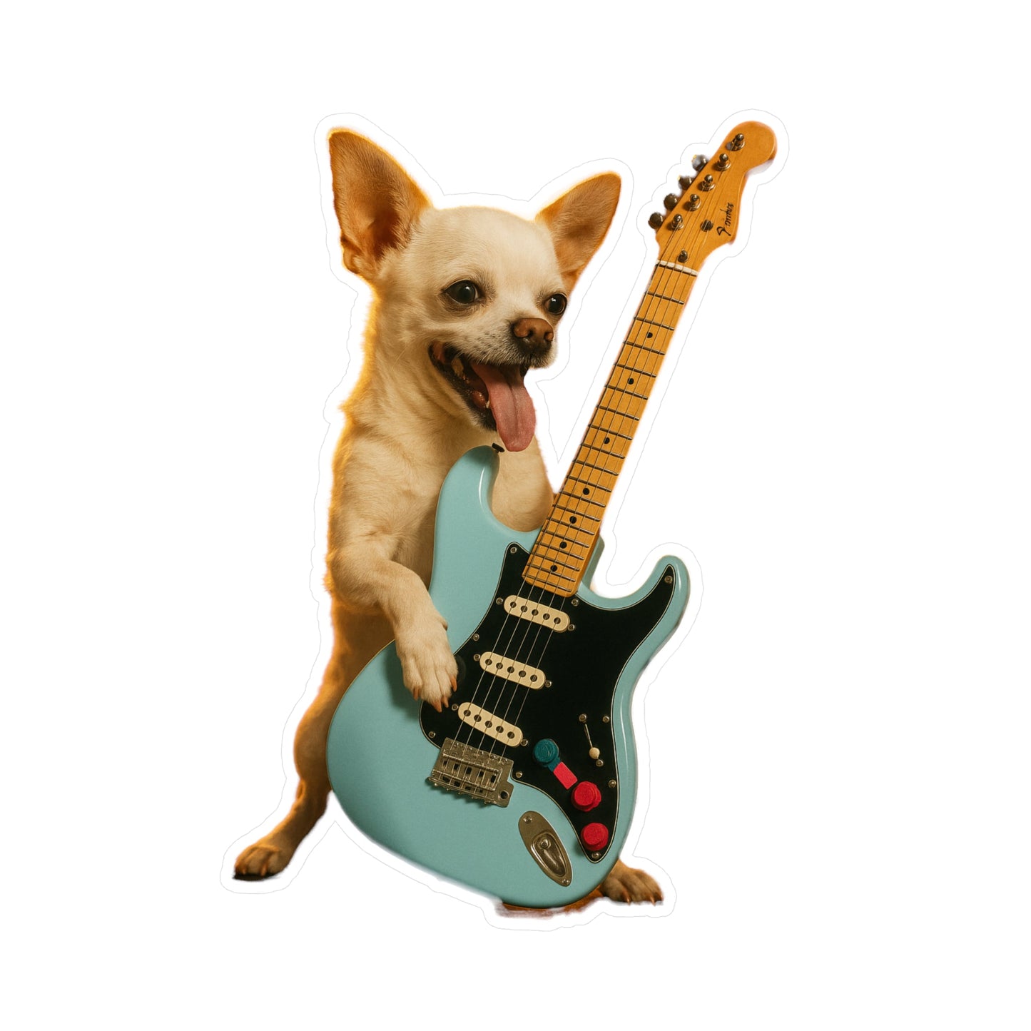 Paper products - Chihuahua on Electric Guitar | Sticker/Vinyl Decal | Animals, Music | Punk from Crypto Zoo Tees