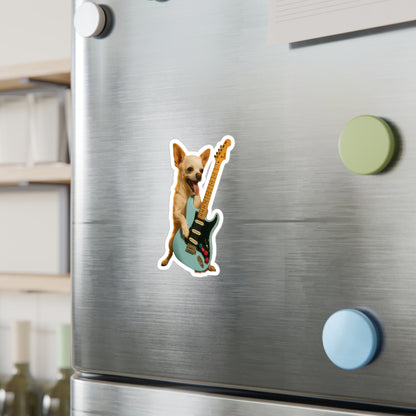Paper products - Chihuahua on Electric Guitar | Sticker/Vinyl Decal | Animals, Music | Punk from Crypto Zoo Tees