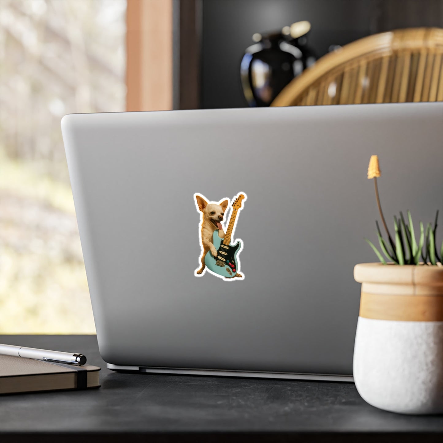 Paper products - Chihuahua on Electric Guitar | Sticker/Vinyl Decal | Animals, Music | Punk from Crypto Zoo Tees