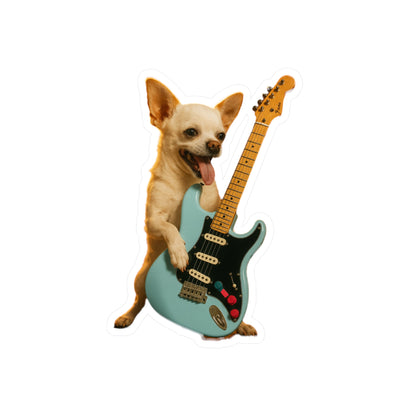 Paper products - Chihuahua on Electric Guitar | Sticker/Vinyl Decal | Animals, Music | Punk from Crypto Zoo Tees