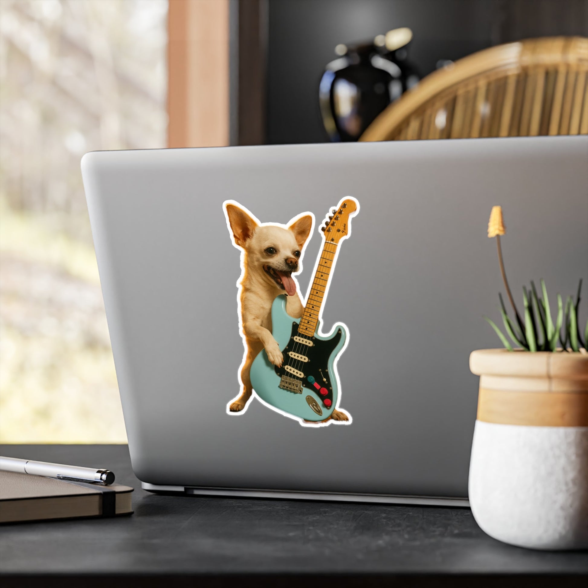 Paper products - Chihuahua on Electric Guitar | Sticker/Vinyl Decal | Animals, Music | Punk from Crypto Zoo Tees
