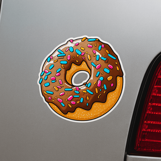 Paper products - Chocolate Donut Sticker | Food & Drink, Funny | Retro & Vintage from Crypto Zoo Tees