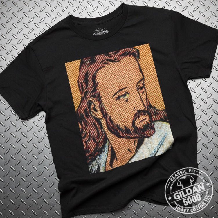 T-Shirt - Comic Jesus Shirt | Unisex Heavy Cotton - Gildan 5000 | Spiritual, Retro & Vintage, Art & Artists | Punk from Crypto Zoo Tees