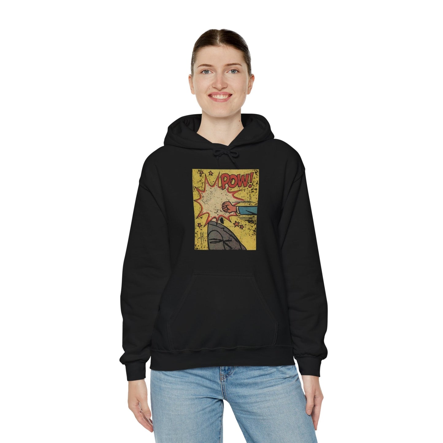 Hoodie - Comic Pow Single Sided Hoodie from Crypto Zoo Tees