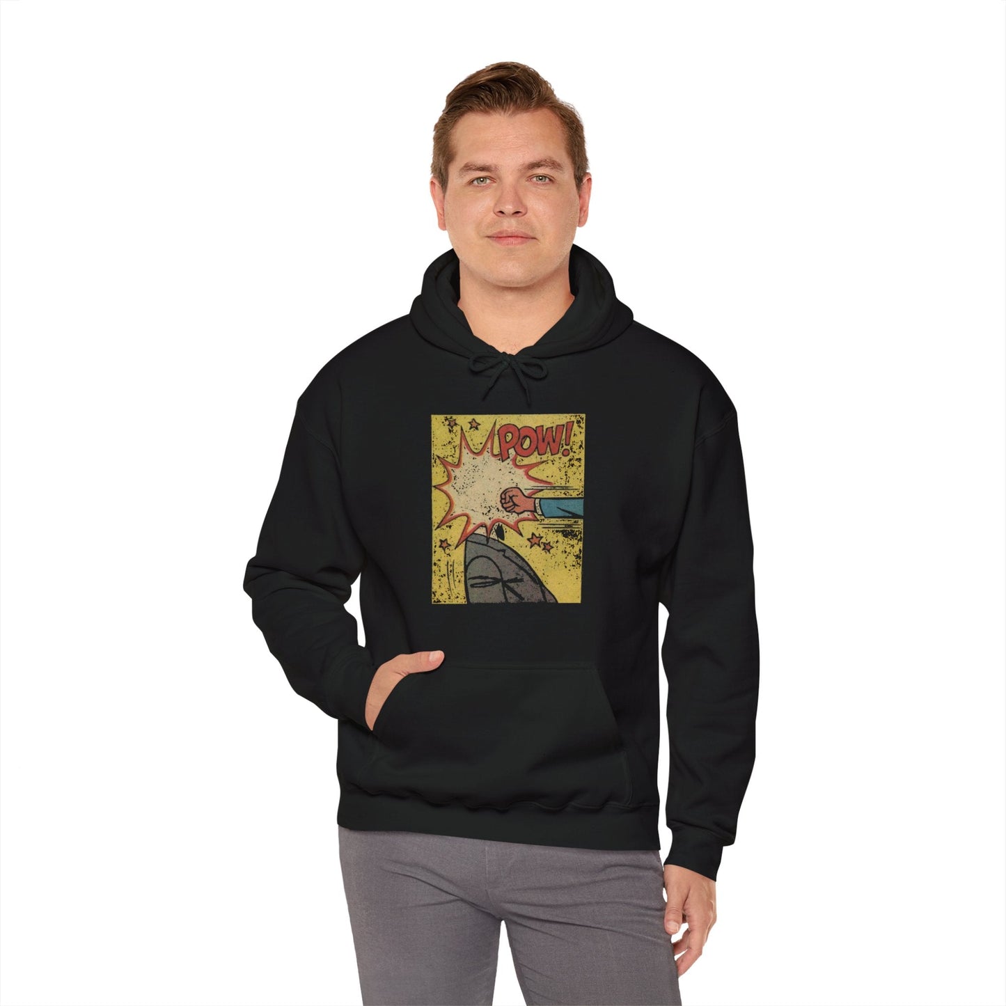 Hoodie - Comic Pow Single Sided Hoodie from Crypto Zoo Tees