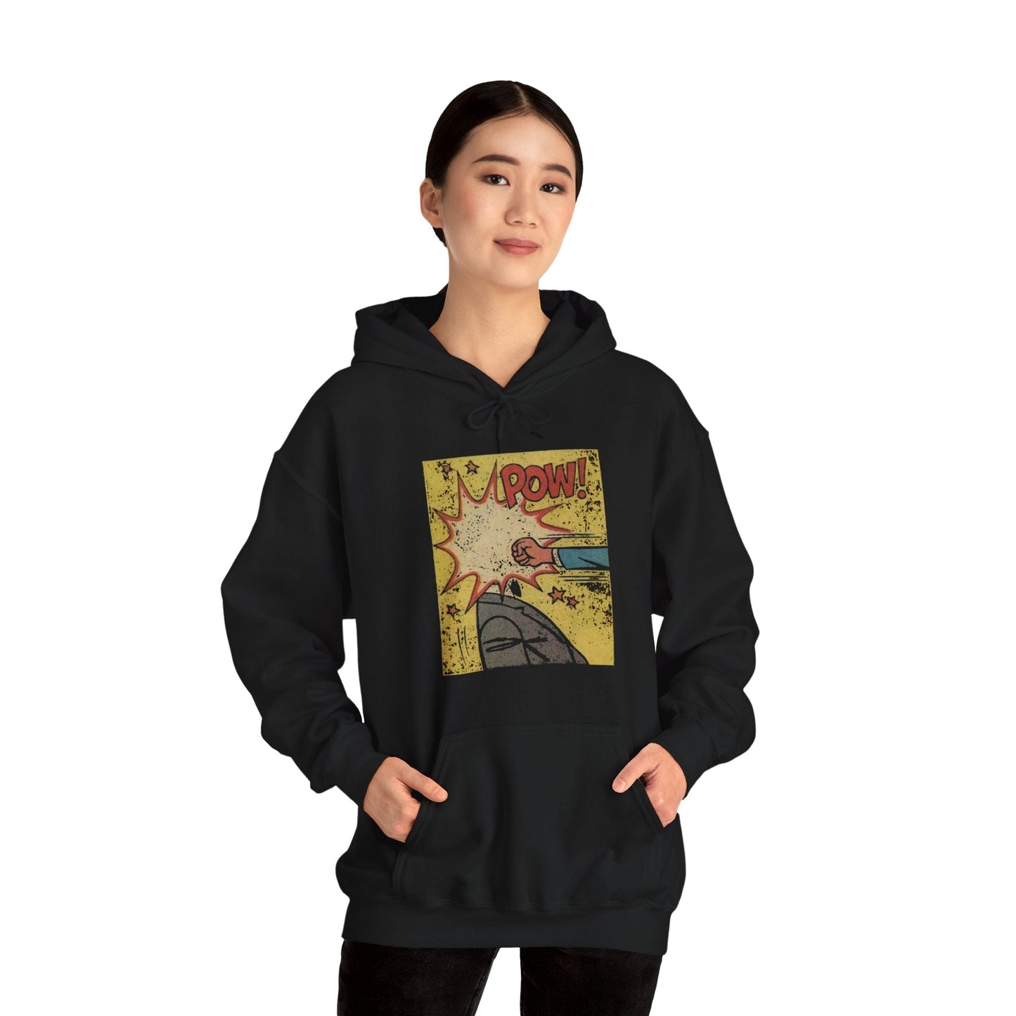 Hoodie - Comic Pow Single Sided Hoodie from Crypto Zoo Tees