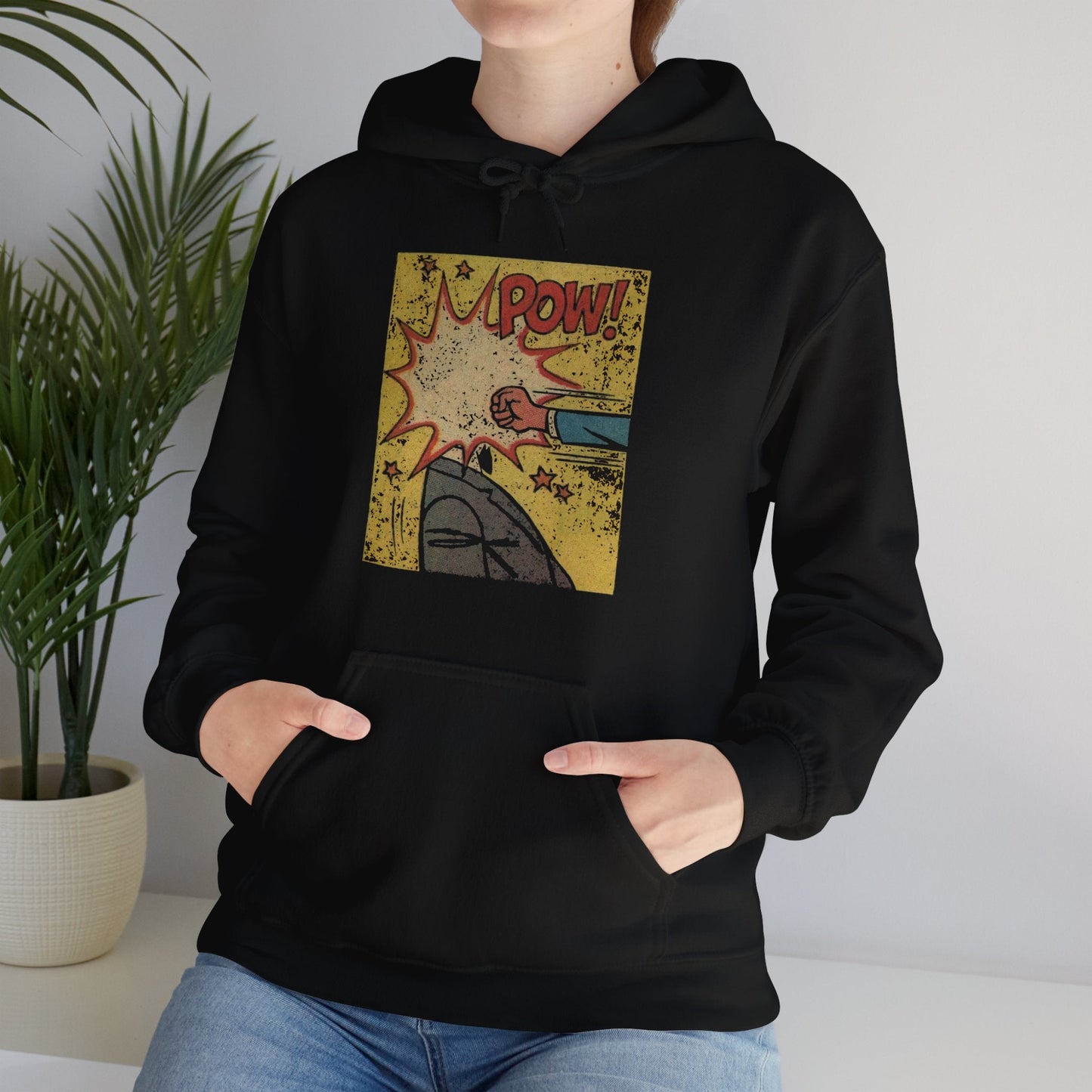 Hoodie - Comic Pow Single Sided Hoodie from Crypto Zoo Tees