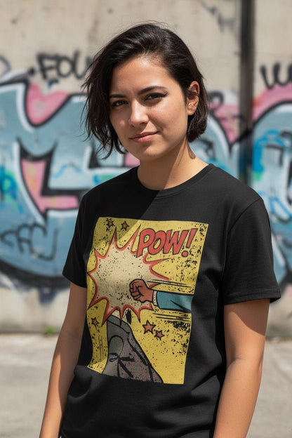 T-Shirt - Comic Pow Women's Tee | Ladies Tee - Gildan 5000L | Comics, Funny from SHIRT MONSTERS