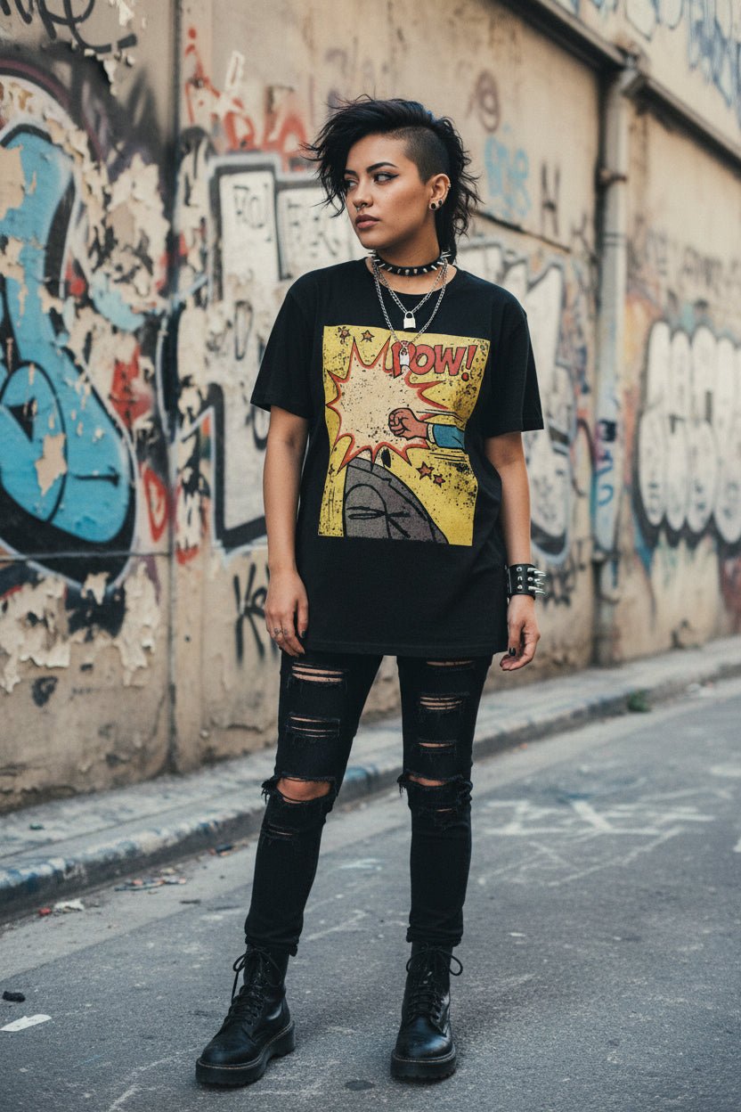 T-Shirt - Comic Pow Women's Tee | Ladies Tee - Gildan 5000L | Comics, Funny from SHIRT MONSTERS