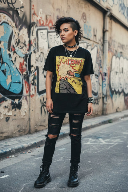 T-Shirt - Comic Pow Women's Tee | Ladies Tee - Gildan 5000L | Comics, Funny from SHIRT MONSTERS