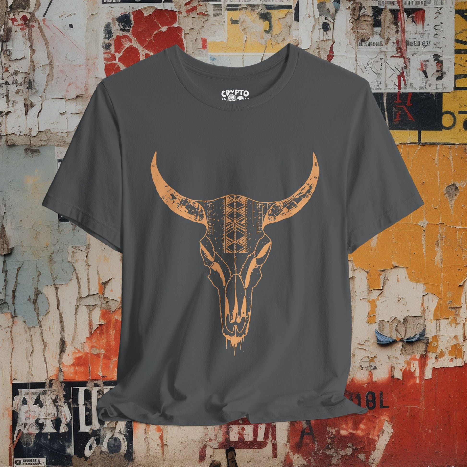 T-Shirt - Cow Skull Western Desert Tee | Unisex T-shirt | Western, Desert | Rustic, Southwestern from Crypto Zoo Tees