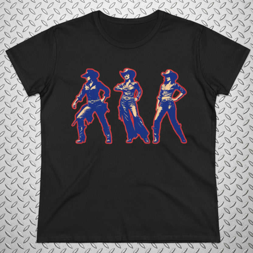 T-Shirt - Cowgirl Pop Art Trio | | Unisex T-shirt | Long Sleeve Tee | Ladies Shirt | Crewneck Sweatshirt | Hoodie from Crypto Zoo Tees