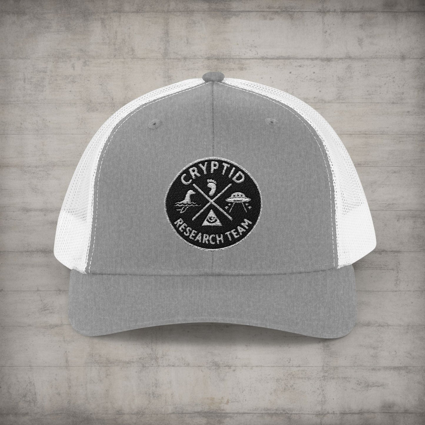 Hats - Cryptid Research Team Hat | Meshback Trucker Hat | Cryptids from SHIRT MONSTERS (Formally Crypto Zoo Tees)