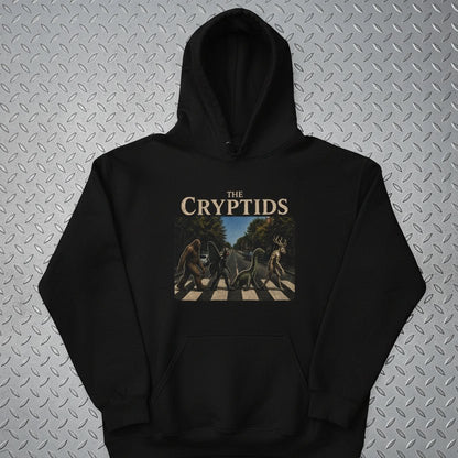 Hoodie - Cryptids Abbey Road Hoodie | Gildan Pullover | Bigfoot Mothman from SHIRT MONSTERS