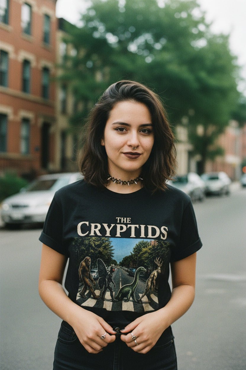 T-Shirt - Cryptids Abbey Road Ladies Tee | Gildan 5000L | Bigfoot, Mothman from SHIRT MONSTERS