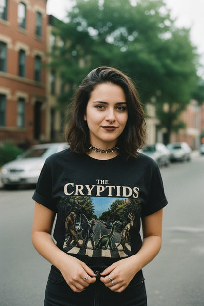 T-Shirt - Cryptids Abbey Road Ladies Tee | Gildan 5000L | Bigfoot, Mothman from SHIRT MONSTERS