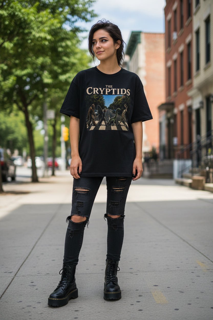 T-Shirt - Cryptids Abbey Road Shirt | Comfort Colors 1717 | Bigfoot, Mothman from SHIRT MONSTERS