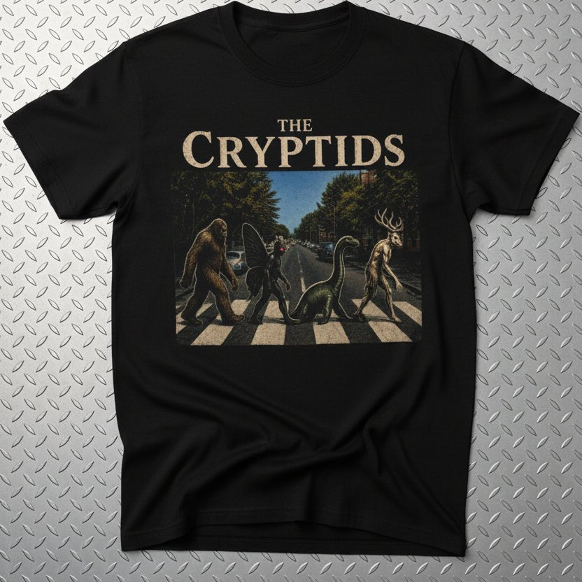 T-Shirt - Cryptids Abbey Road Shirt | Comfort Colors 1717 | Bigfoot, Mothman from SHIRT MONSTERS