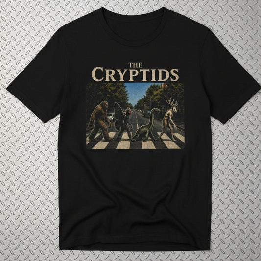 T-Shirt - Cryptids Abbey Road Tee | Bella+Canvas 3001 | Bigfoot, Mothman from SHIRT MONSTERS
