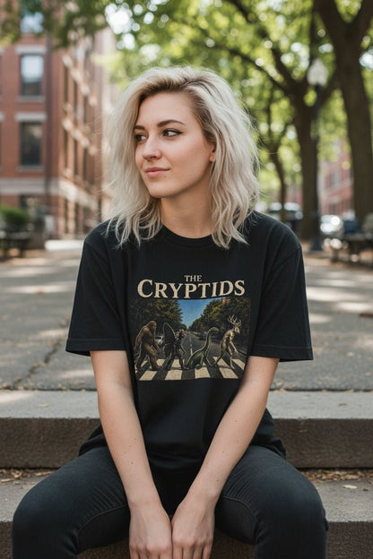 T-Shirt - Cryptids Abbey Road Tee | Bella+Canvas 3001 | Bigfoot, Mothman from SHIRT MONSTERS