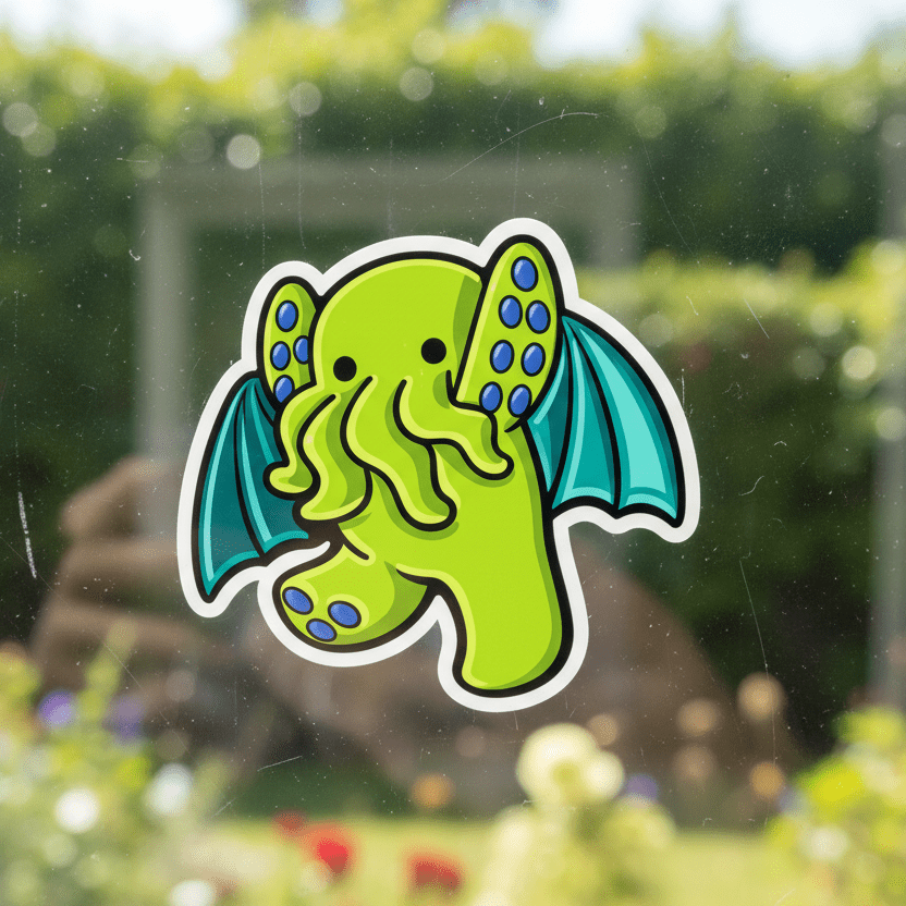 Paper products - Cute Baby Cthulhu Sticker | Horror | Cute Eldritch Goth/Gothic from SHIRT MONSTERS