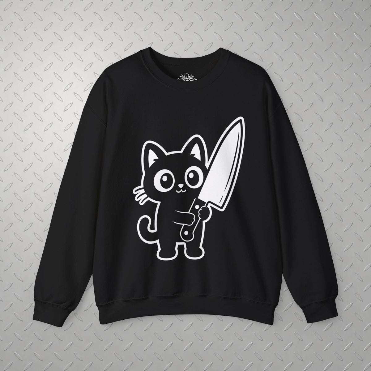 T-Shirt - Cute Cat Big Knife Shirt | Unisex Tee | Cats | Goth/Gothic from SHIRT MONSTERS