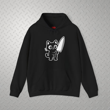 T-Shirt - Cute Cat Big Knife Shirt | Unisex Tee | Cats | Goth/Gothic from SHIRT MONSTERS