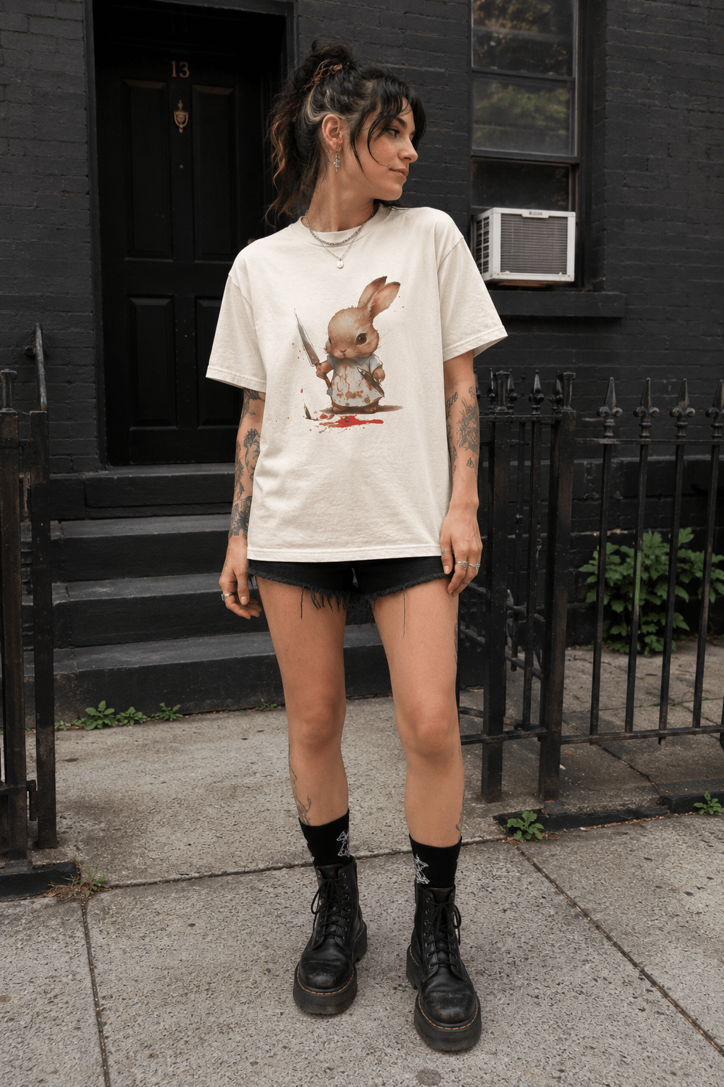 T-Shirt - Cute Killer Bunny Tee | Animals, Funny | Punk | Fitted Tee from SHIRT MONSTERS