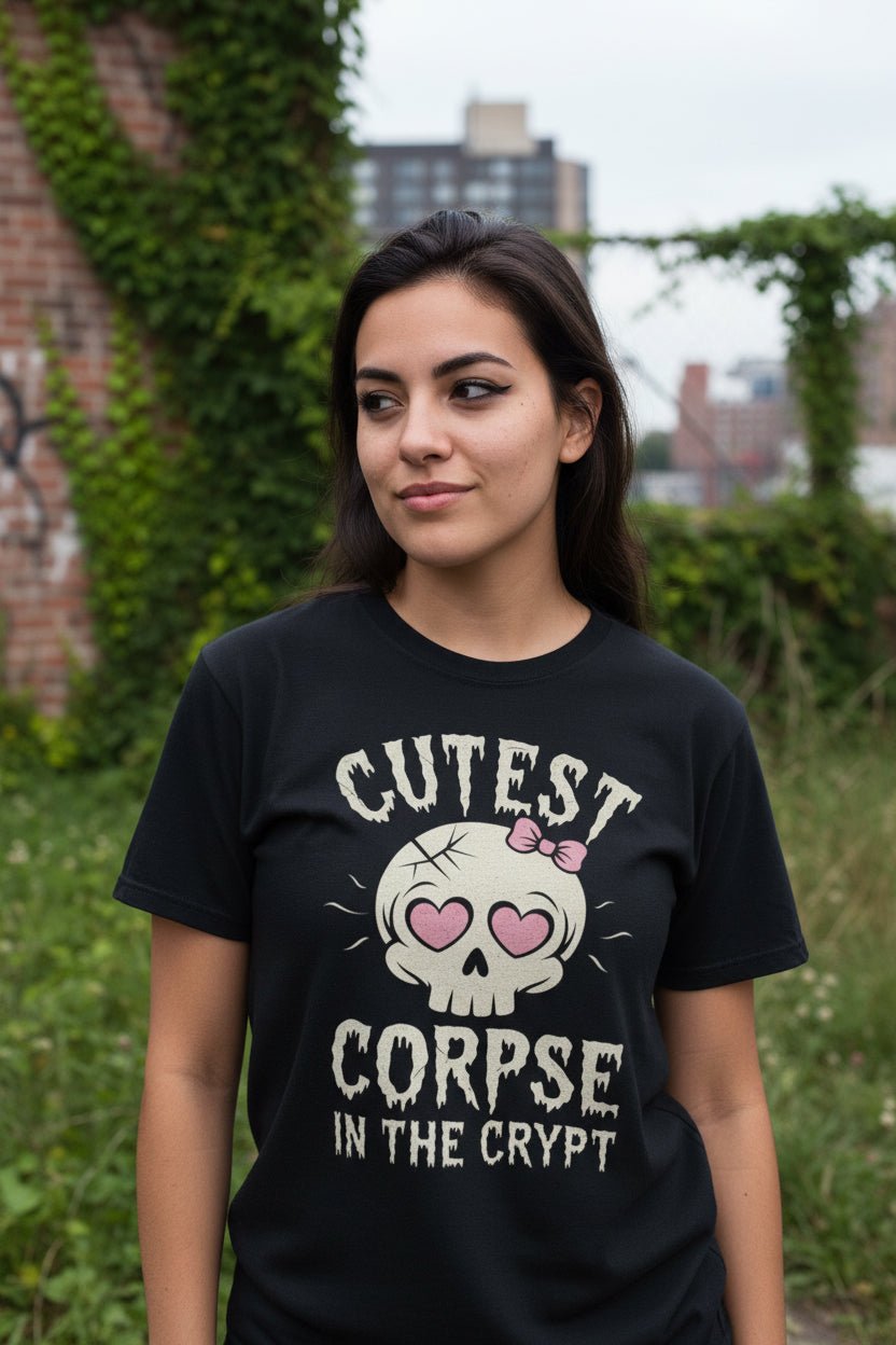 T-Shirt - Cutest Corpse Shirt | Unisex Heavy Cotton - Gildan 5000 | Horror, Halloween | Goth/Gothic from Crypto Zoo Tees