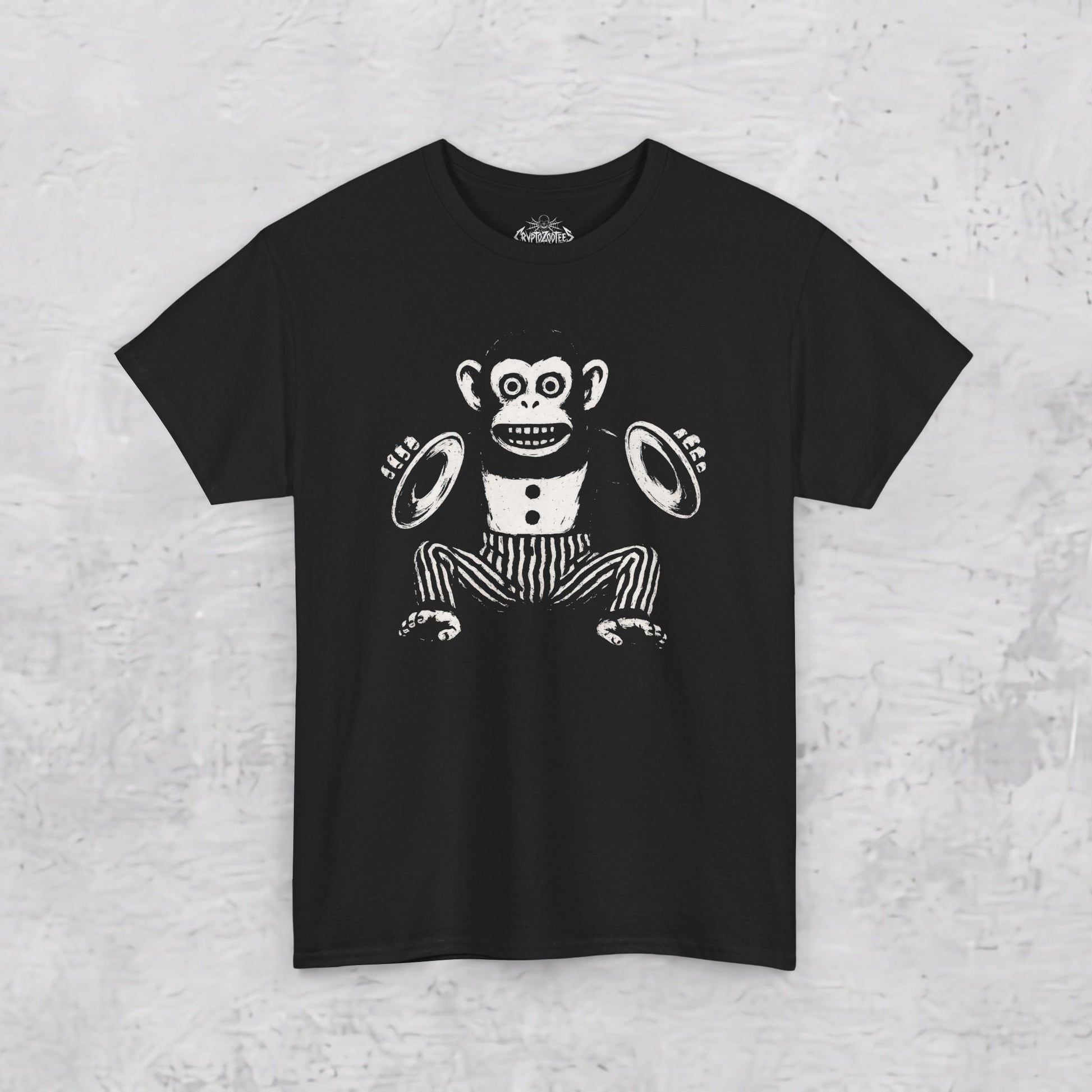 T-Shirt - Cymbal Monkey Shirt | Unisex T-shirt | Horror, Skulls & Skeletons | Goth/Gothic from Crypto Zoo Tees
