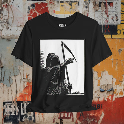 T-Shirt - Death Grim Reaper Comic T-Shirt | Unisex T-shirt, Long Sleeve T-shirt | Comics, Skulls & Skeletons | Goth, Punk from Crypto Zoo Tees
