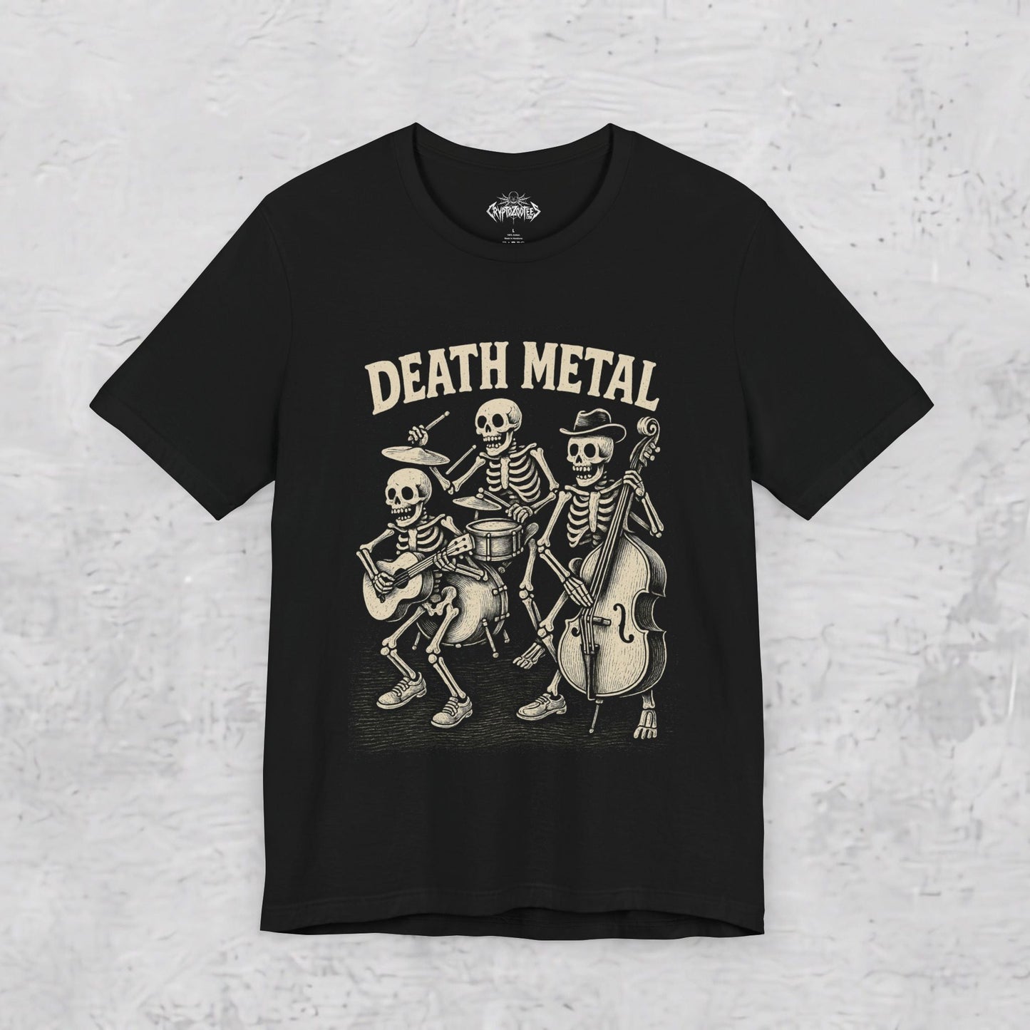 T-Shirt - Death Metal Cowboy | Unisex T-shirt (Bella+Canvas 3001) | Horror, Funny | Rockabilly from Crypto Zoo Tees