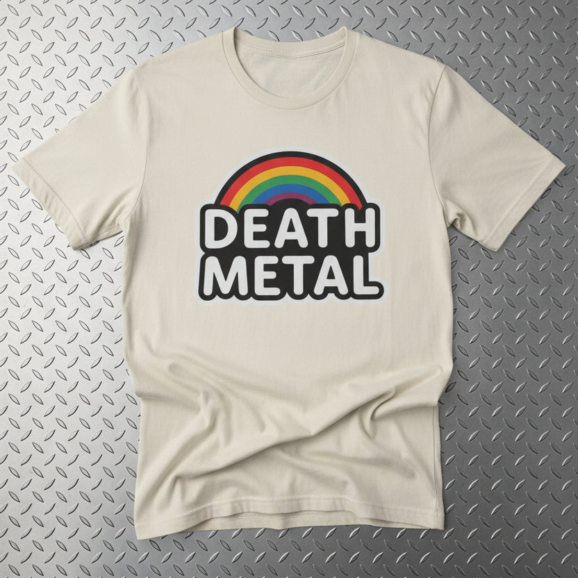 T-Shirt - Death Metal Rainbow Shirt | Music, Funny | Light Fitted - Unisex Bella+Canvas 3001 | Metal from SHIRT MONSTERS