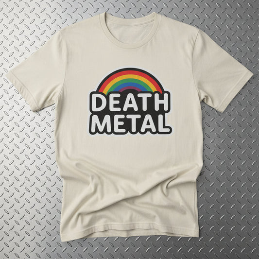T-Shirt - Death Metal Rainbow Shirt | Music, Funny | Light Fitted - Unisex Bella+Canvas 3001 | Metal from SHIRT MONSTERS