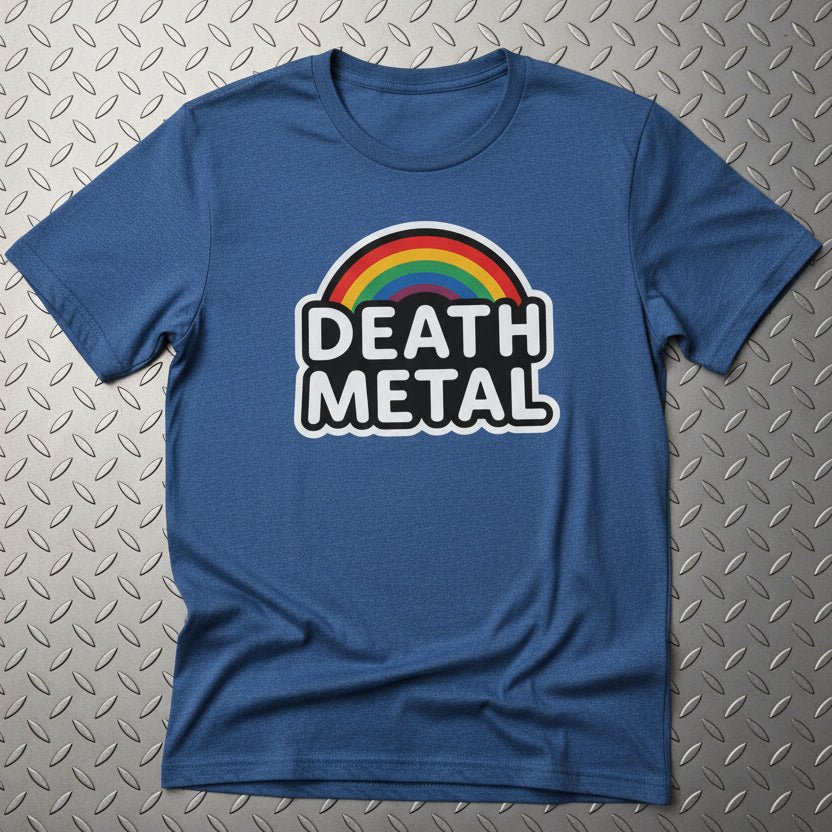 T-Shirt - Death Metal Rainbow Shirt | Music, Funny | Light Fitted - Unisex Bella+Canvas 3001 | Metal from SHIRT MONSTERS