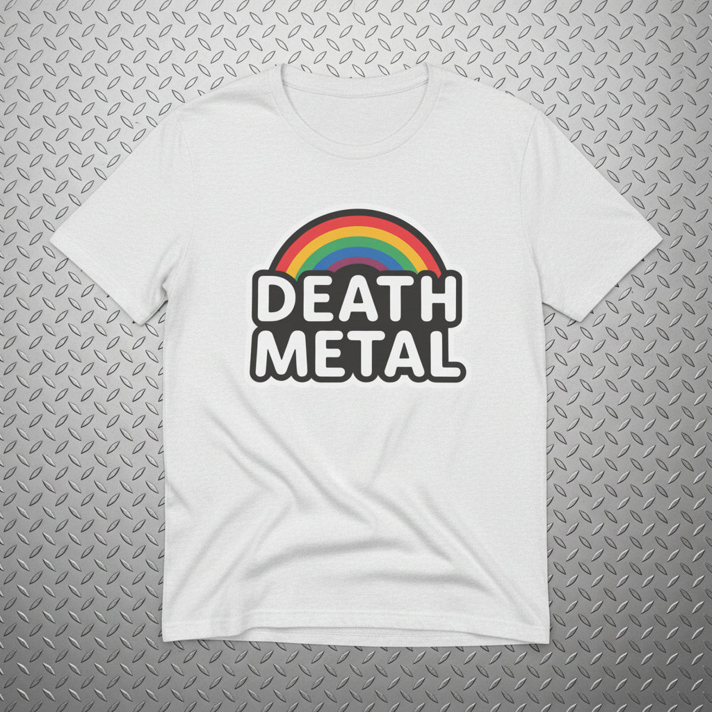 T-Shirt - Death Metal Rainbow Shirt | Music, Funny | Light Fitted - Unisex Bella+Canvas 3001 | Metal from SHIRT MONSTERS
