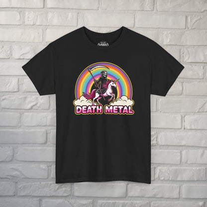T-Shirt - Death Metal Unicorn Shirt | Unisex Heavy Cotton - Gildan 5000 | Metal, Funny from Crypto Zoo Tees (Soon to be Shirt Monsters!)