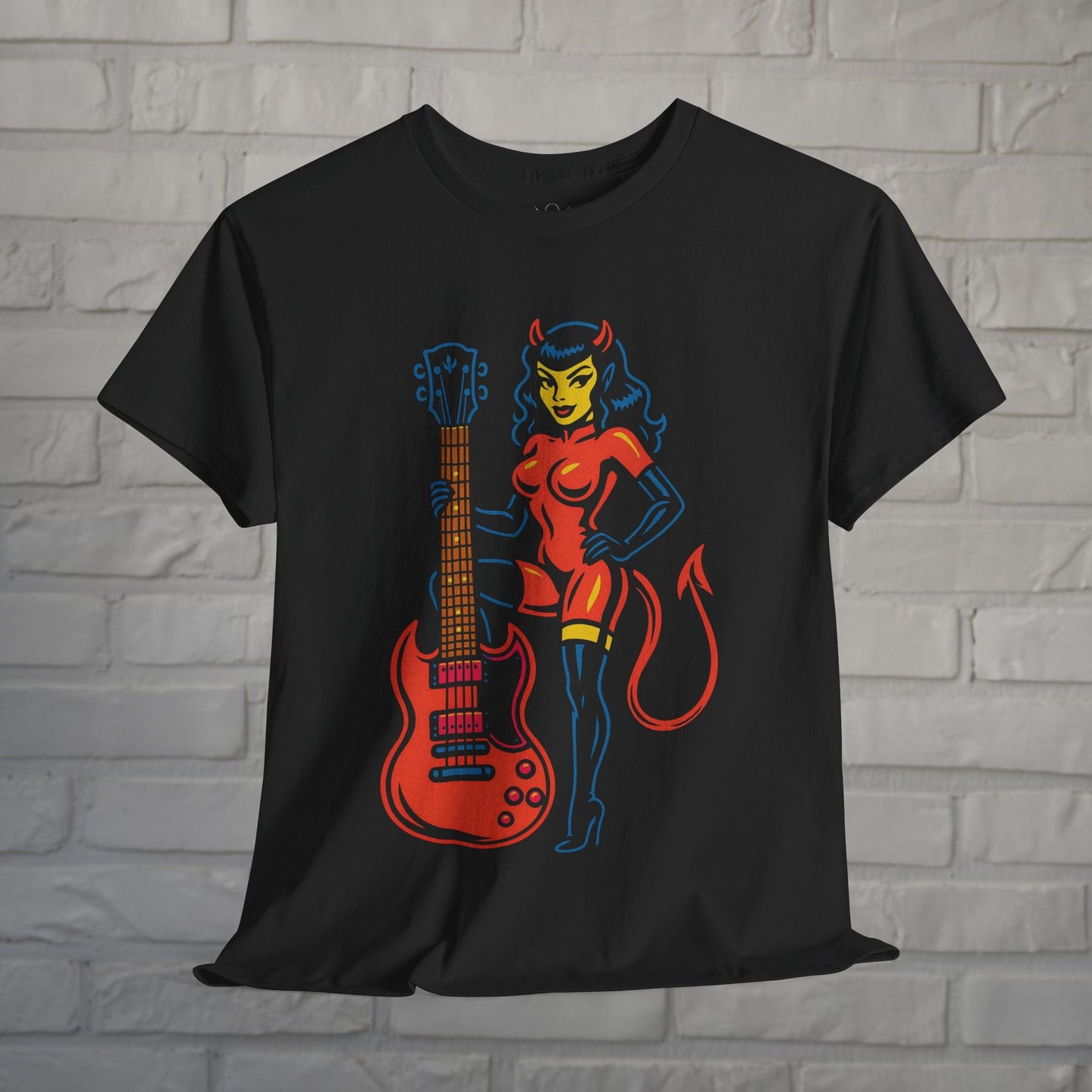 T-Shirt - Devil Girl Shirt | Unisex T-shirt | Music, Skulls &amp; Skeletons | Rockabilly from Crypto Zoo Tees