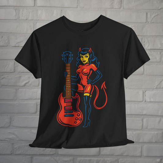 T-Shirt - Devil Girl Shirt | Unisex T-shirt | Music, Skulls &amp; Skeletons | Rockabilly from Crypto Zoo Tees