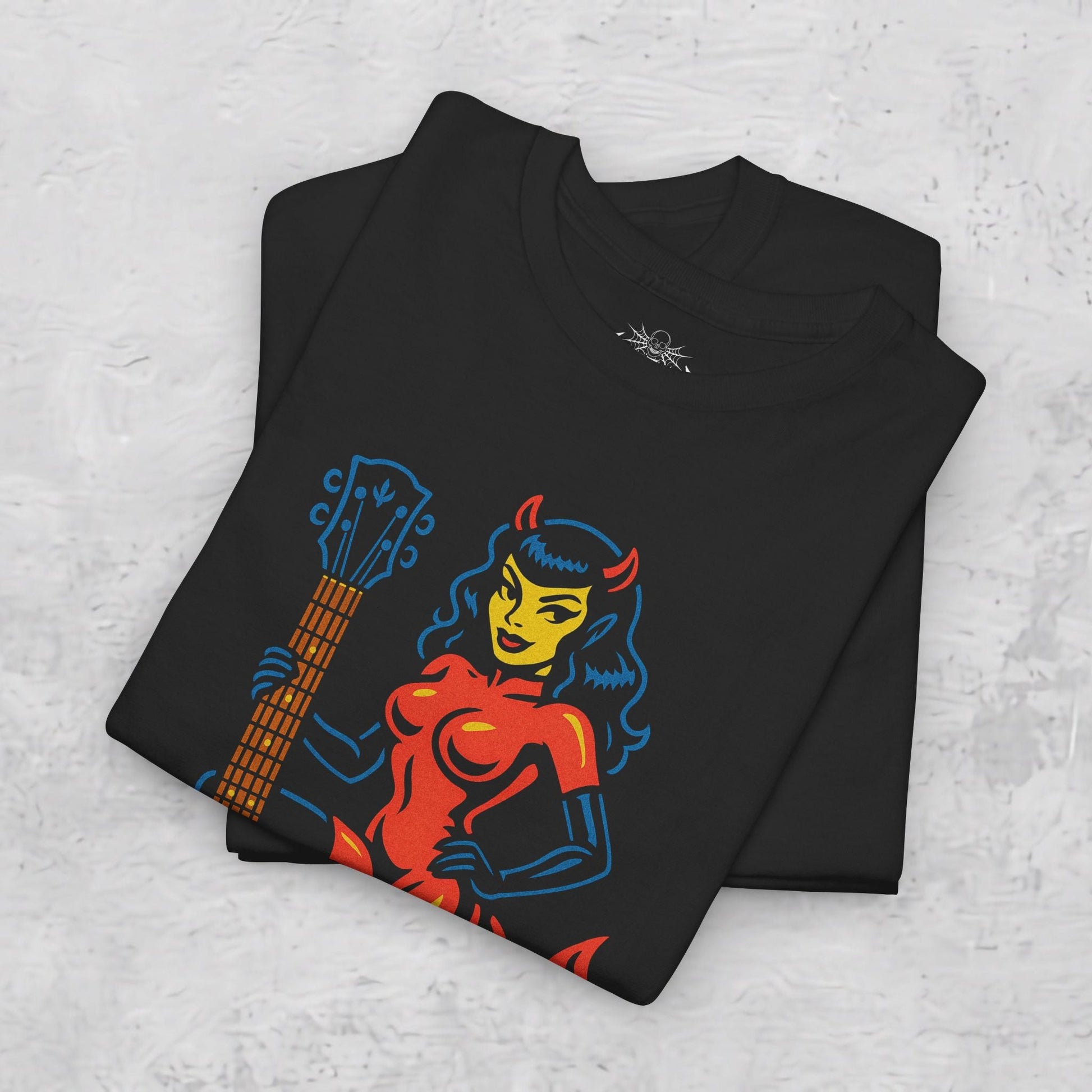 T-Shirt - Devil Girl Shirt | Unisex T-shirt | Music, Skulls &amp; Skeletons | Rockabilly from Crypto Zoo Tees