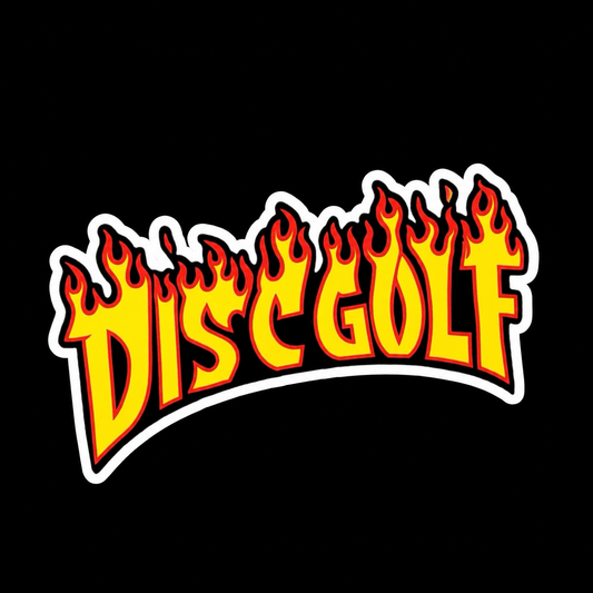 Paper products - Disc Golf Thrasher Flame Sticker | Disc Golf | Sports Humor | Retro & Vintage from SHIRT MONSTERS